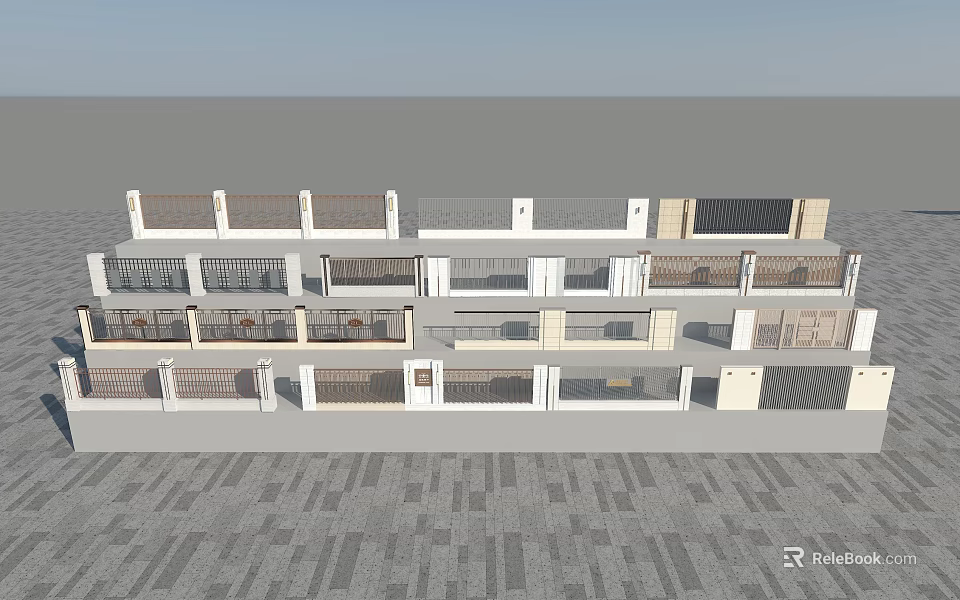 Various Decorative Garden Railing Designs For Outdoor Spaces 3d model