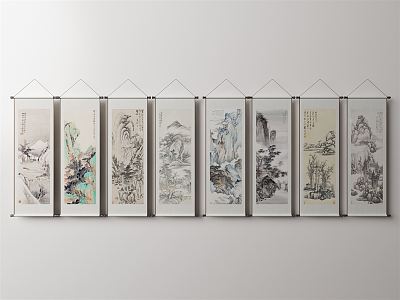 New Chinese Landscape Painting Wall Decoration Hanging Painting 3d model