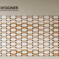 Designer Square Rug With Geometric Brown White Blue Pattern For Modern Home