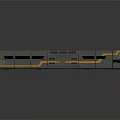 Futuristic Gray Train Model With Orange Stripes And Number 03 Streamlined Design