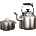High Quality Durable Stainless Steel Kitchenware Set With Kettle And Covered Pot