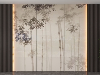 New Chinese background wall 3d model