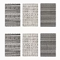 Stylish Square Rugs with Black and White Geometric Patterns and Various Designs