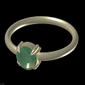 Elegant Silver Ring With Green Gemstone Stylish Fashion Accessory Design 3d model