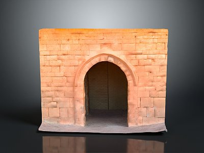 Gate House Stone Gate House Outdoor Articles Realistic model