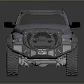 Modified Off-Road Pickup Truck With Front Grille Guard Roof Rack Large Tires And Side Steps