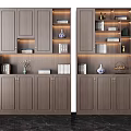 Modern Wooden Bookcase With LED Lighting Decorative Items And Book Storage