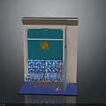 Miniature Public Transport Seat Compartment With Blue Patterned Seats Green Wall And Pink Frame