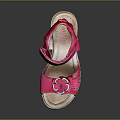 Pink Kids Sandals With Flower Decoration And Velcro Straps Comfortable Sole