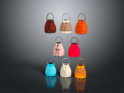 Trendy Colorful Handbags With Various Styles And Fashionable Designs For Women 3d model