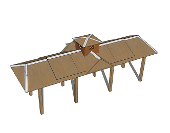 Modern Pavilion Roof Wooden Roof Sunshade Facilities Landscape Pavilion 3d model