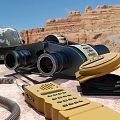 Military Tactical Gear Collection Featuring Camouflage Helmets Binoculars Radio And Detection Equipment