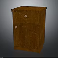 Classic Brown Wooden Cabinet With Natural Wood Grain Two Drawers And Round Knobs