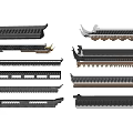 Various Styles Of Traditional Chinese Roof Components With Gray Black Brown Materials And Carved Designs