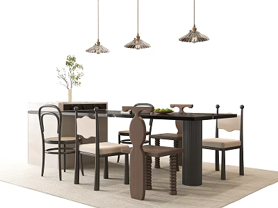Island Table and Chair 3d model