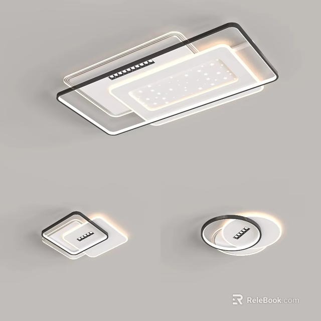 Modern Ceiling Lights With Various Shapes And Designs 3d model 
