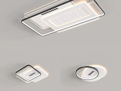 Modern Ceiling Lights With Various Shapes And Designs 3d model
