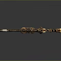 Fantasy Golden Sword With Ornate Hilt Intricate Blade Design And Decorative Details