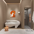 Elegant Warm Tone Beauty Salon Interior Design With Comfortable Waiting And Professional Consultation Area