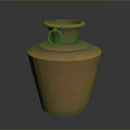 Handcrafted Bronze Sculpture Pottery Jar With Ring Handle Textured Surface And Smooth Finish