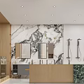Modern Office Interior Design With Wooden Walls Marble Accents And Open Layout