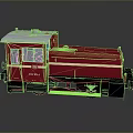 Red Train Locomotive Model Featuring White Roof Yellow Stripe And Number 073184