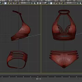 Stylish Red Bikini Collection with Halter Neck Tops and Strappy Bottoms