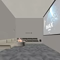 Modern Marble Staircase With Illuminated Steps Floor Lamp And Wooden Floor