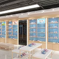 Modern Shoe Store Interior With Bright Lighting Shelves Displayed Shoes Counter And Benches