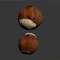 Four Shiny Brown Chestnuts Floating On Black Background With Reflections