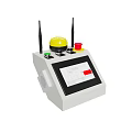 Industrial Equipment Featuring White Body Dual Black Antennas Yellow Component Red Green Buttons And