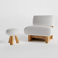 Modern Single Sofa Small Bench Plush Small Bench 3d model