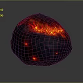 Lava Stone Material With Glowing Red Luminous Surface For Decorative Decoration 3d model