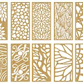 Wooden Room Dividers With Various Intricate Laser Cut Decorative Patterns