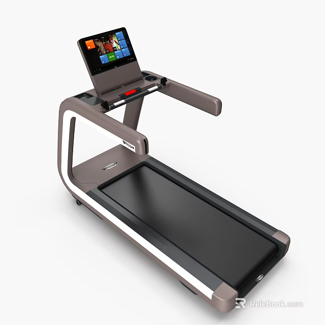 Modern Treadmill With Digital Display And Ergonomic Design For Home Fitness 3d model 