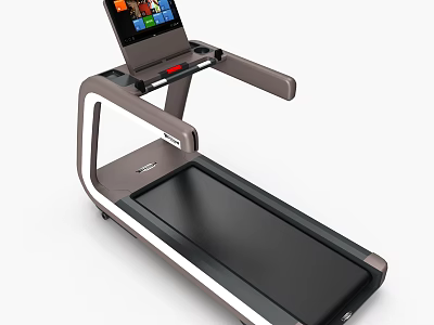 Modern Treadmill With Digital Display And Ergonomic Design For Home Fitness 3d model