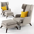 Nordic Single Sofa Casual Single Sofa 3d model
