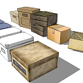 Household Storage Boxes With Various Materials Different Colors And Practical Designs 3d model