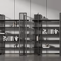 New Chinese-style Bookshelf Decorative Shelf Bookcase Combination 3d model