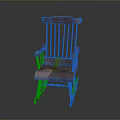 Vintage Wooden Rocking Chair With Armrests And Slatted Back Design