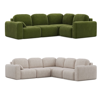 Nordic simple double sofa 3d model