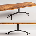 Modern Dining Table Log Dining Table 3d model