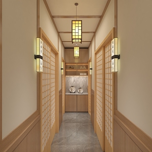 Japanese-style aisle corridor 3d model