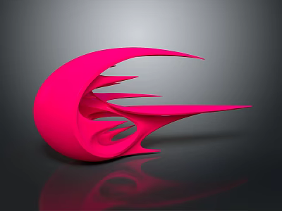 Contemporary Unique Pink Abstract Sculptural Furniture Featuring Smooth Curved Flowing Lines 3d model