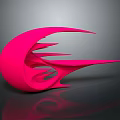 Contemporary Unique Pink Abstract Sculptural Furniture Featuring Smooth Curved Flowing Lines