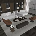Modern Living Room Sofa And Coffee Table Set With Beige Upholstery Brown Accent Chairs