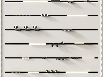Modern Downlights And Spotlights With Various Styles For Home Lighting Decor 3d model