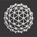 White Abstract Spherical Lattice Structure With Interconnected Nodes And Geometric Design