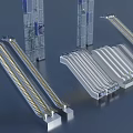Modern Hotel Elevator Lobby With Transparent Glass Shafts And Spacious Design