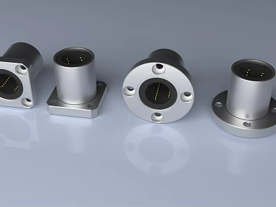 Precision Stainless Steel Linear Bearings With Square And Round Mounting Bases For Hardware Tools 3d model